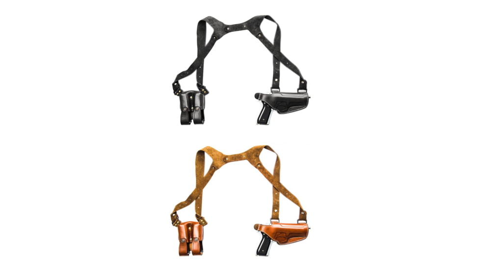 Cebeci Arms FNH Leather Horizontal Shoulder Holster SHS 21013, Black, Tan