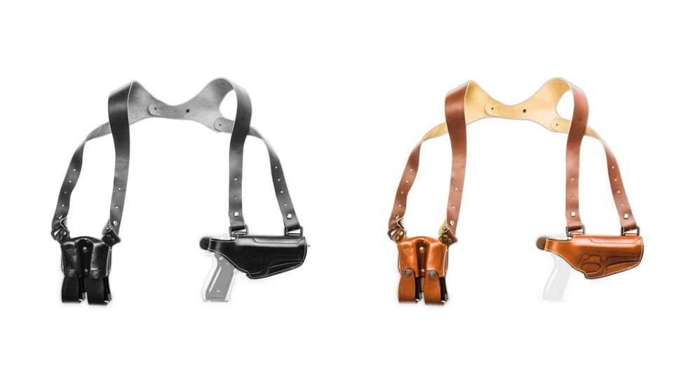 Cebeci Arms Glock Leather Horizontal Shoulder Holster LHS 21020, Black, Tan