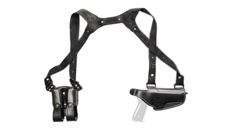 Cebeci Arms Leather Horizontal Shoulder Holster SHS for FNH 5-7, Black, Left Hand, 21013LB57