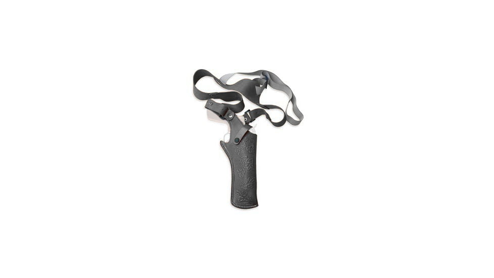 Cebeci Arms Leather Vertical Floral Pattern Shoulder Holsters, All Revolvers incl. SA up to 6in barrel, Left, Black, 21090LB01