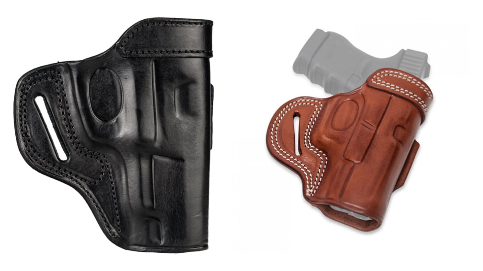 Cebeci Arms Springfield Leather Reinforced Combat Grip Belt Holster 20724, Black, Tan