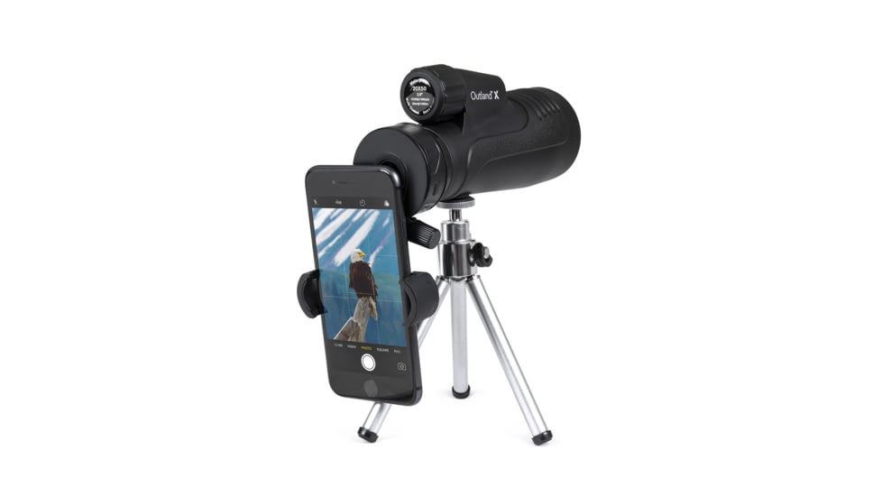 Celestron Outland X 20x50 Monocular w/ Tripod &amp; Smartphone Adapter, 11 mm, Bak-4, Multicoated, Black, 72372