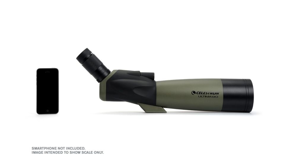 Celestron Ultima 80 Angled Spotting Scope, 20-60x80mm, 45 Degree w/ Smartphone Adapter 52350