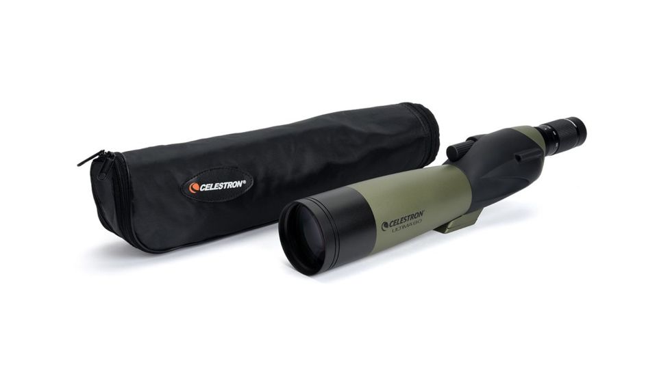 Celestron Ultima 80 Spotting Scope, Straight, 20-60x80 Zoom, Matte, 52254