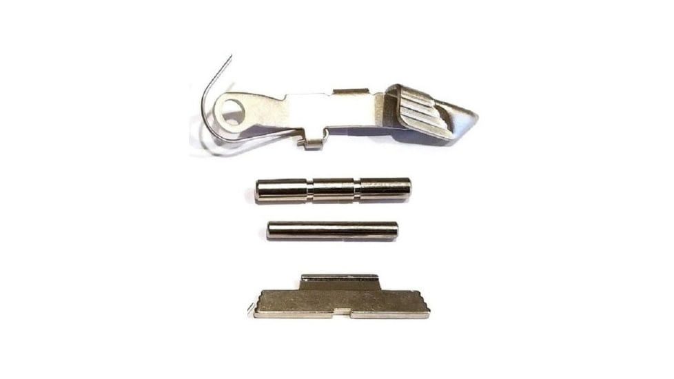 Centennial Defense Systems Extended Control Kit w/Serrated Mag Release for Gen 1-3 Glock 9mm, .40S&W, .357SIG, 2 Pins, Nickel, 40100