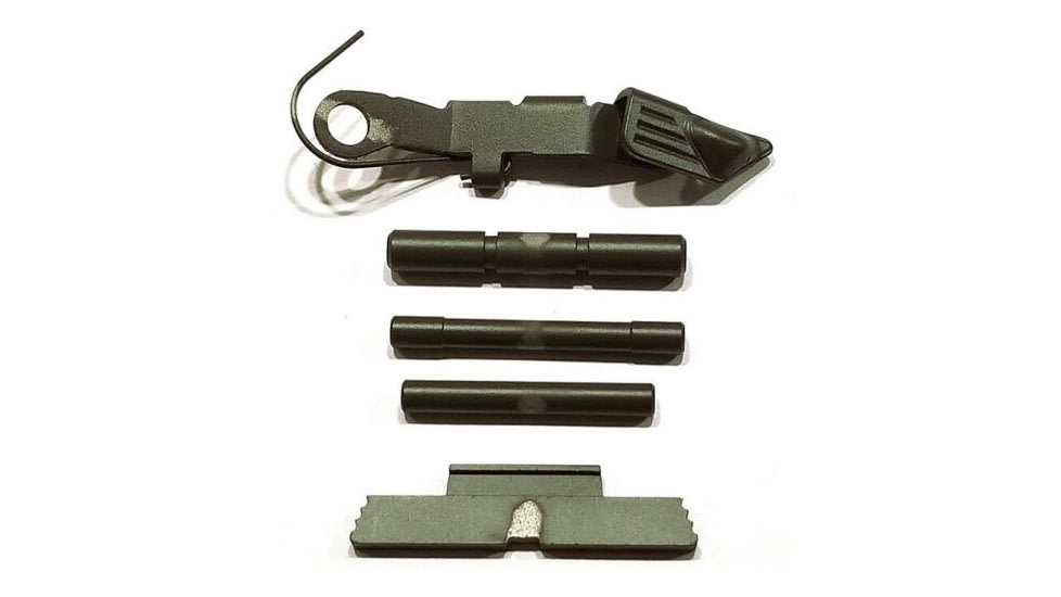 Centennial Defense Systems Extended Control Kit w/Serrated Mag Release for Gen 4 Glock 9mm, .40S&W, .357SIG, 3 Pins, OD Green, 40106