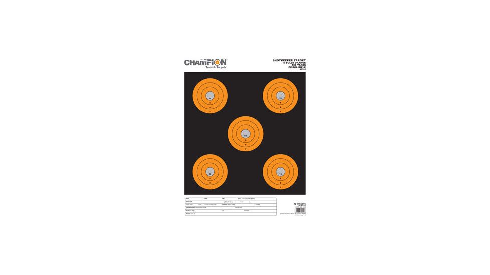 Champion Traps and Targets Orange 5-bull Large 12 Pack 