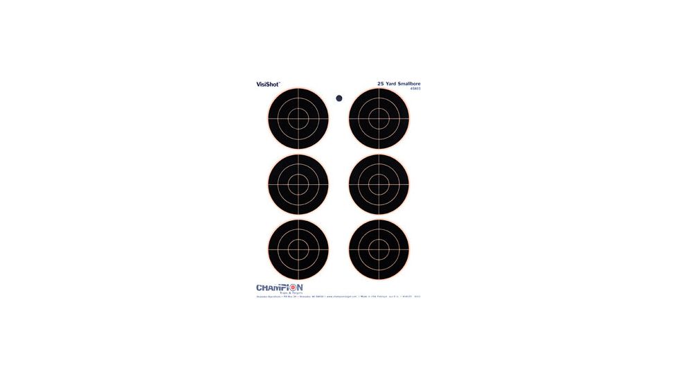 Champion Target VisiShot 6 - 3&quot; Bulls Targets