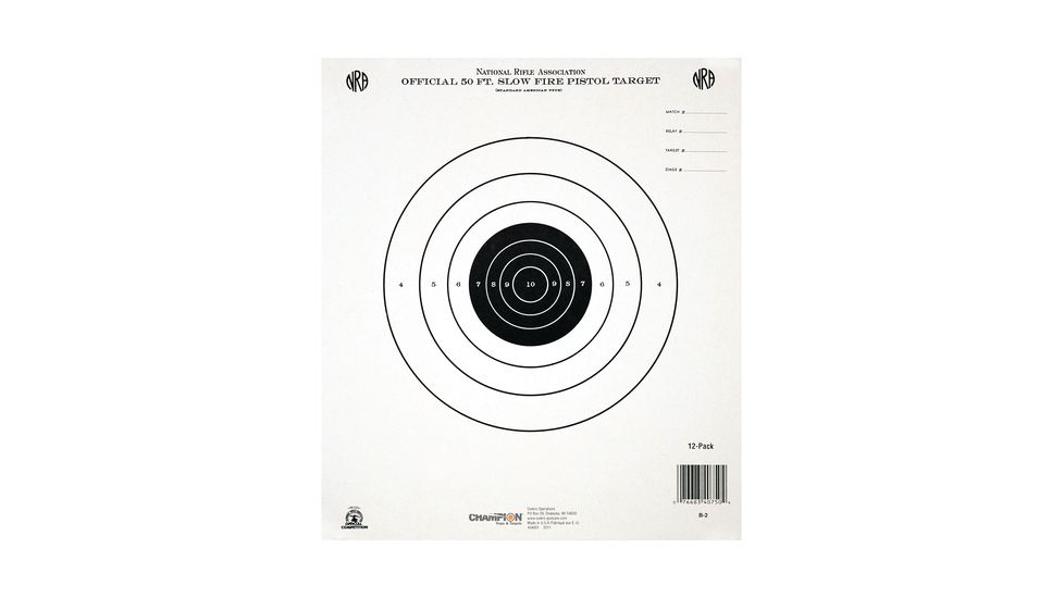 Champion Traps and Targets Champion Targets 50ft Slow Fire Target GB2 , 12 Pack, 40750
