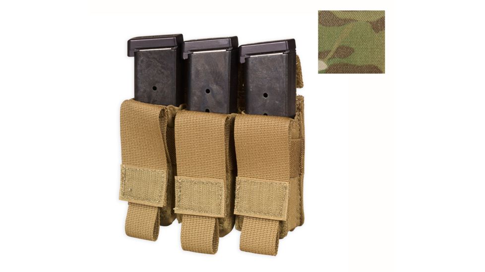 Chase Tactical Triple Pistol Mag Pouch, Multicam, One Size, NSN NONE, CT-20PMP3-MC