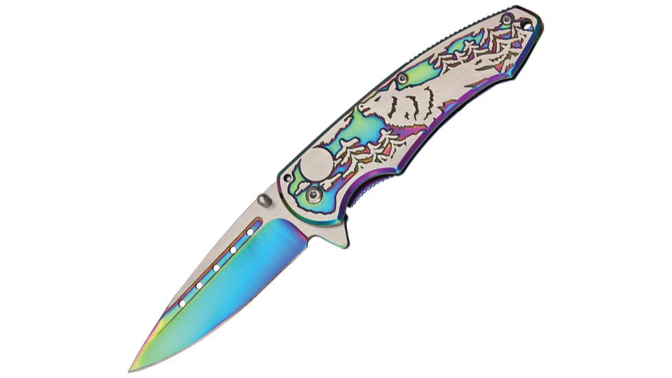 China Made Wolf Linerlock Rainbow CN300269RB