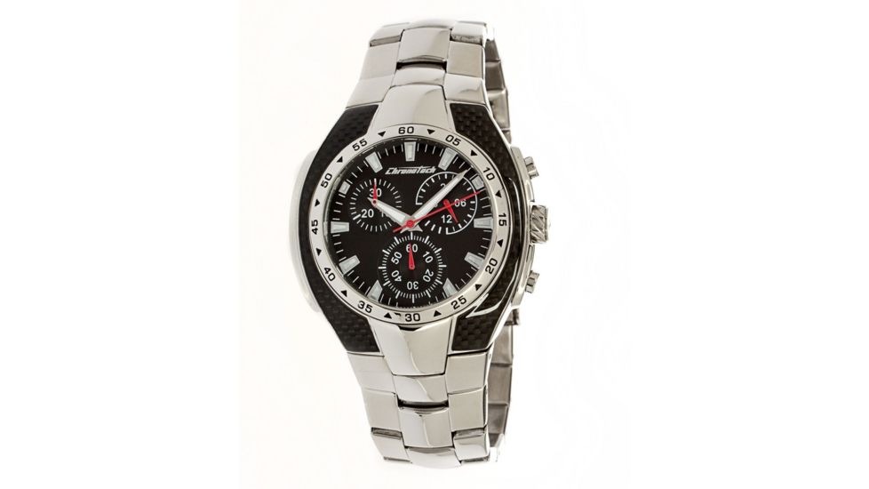 Chronotech Active 7060  Watch - Stainless Steel Band, Black Face Ct.7060m/02m
