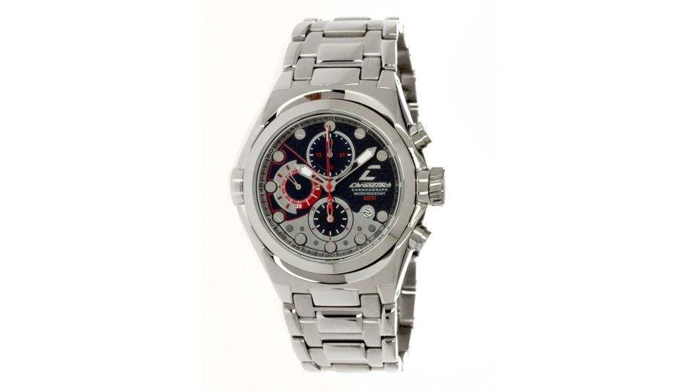 Chronotech Active 7991  Watch - Silver Steel Band, Black Face Ct.7991m/03m