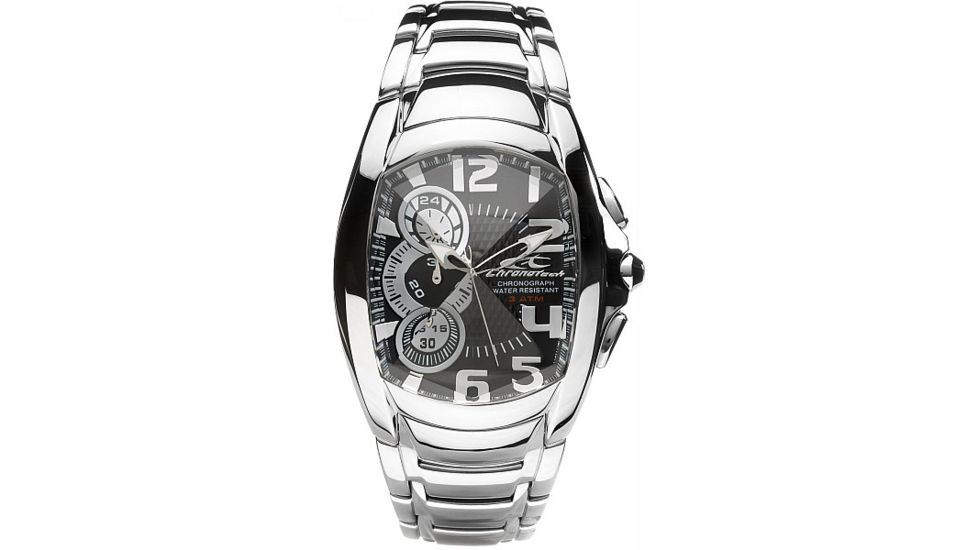 Chronotech Reloaded 7024  Watch - Silver Band, Black Face Ct.7024am/32m