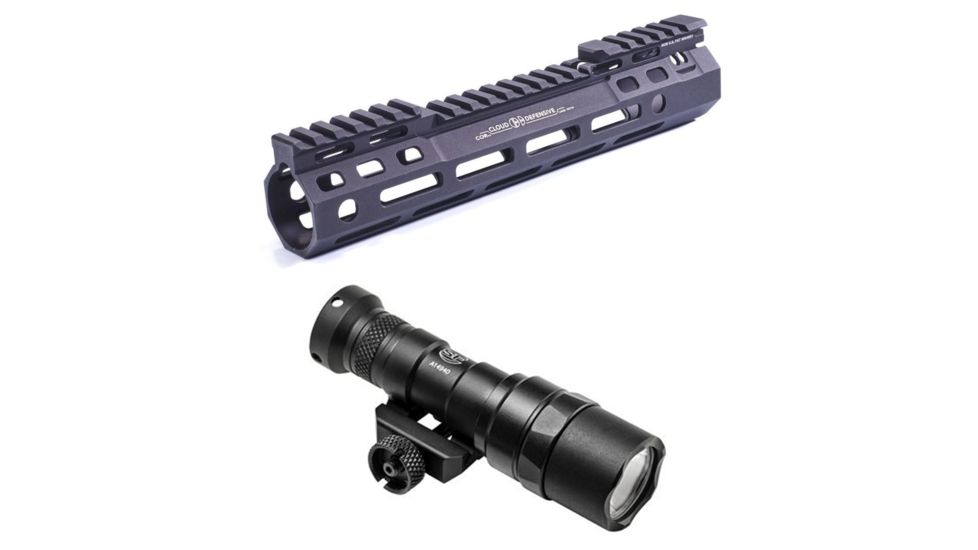 Cloud Defensive Rail System with SureFire Mini Scout Flashlight / Weaponlight w/Z68 Click Switch, 500 Lumens - Black