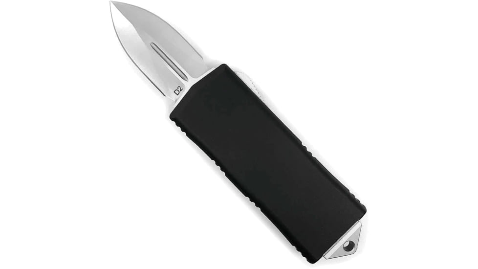Open Box, Dealer Demo, CobraTec Knives Money Clip OTF Knife, 1.75in, D2 Steel, Plain Blade, Black Handle, BLKMCOTF