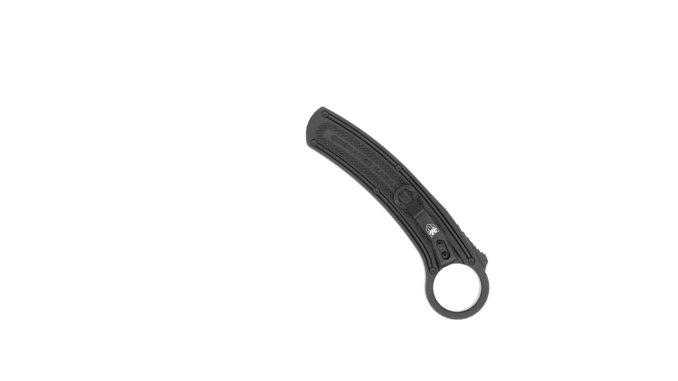 CobraTec Knives Karambit OTF Knife, 2.75in, D2 Stonewash Steel, Right Hand, Black Handle, CTBK-RH
