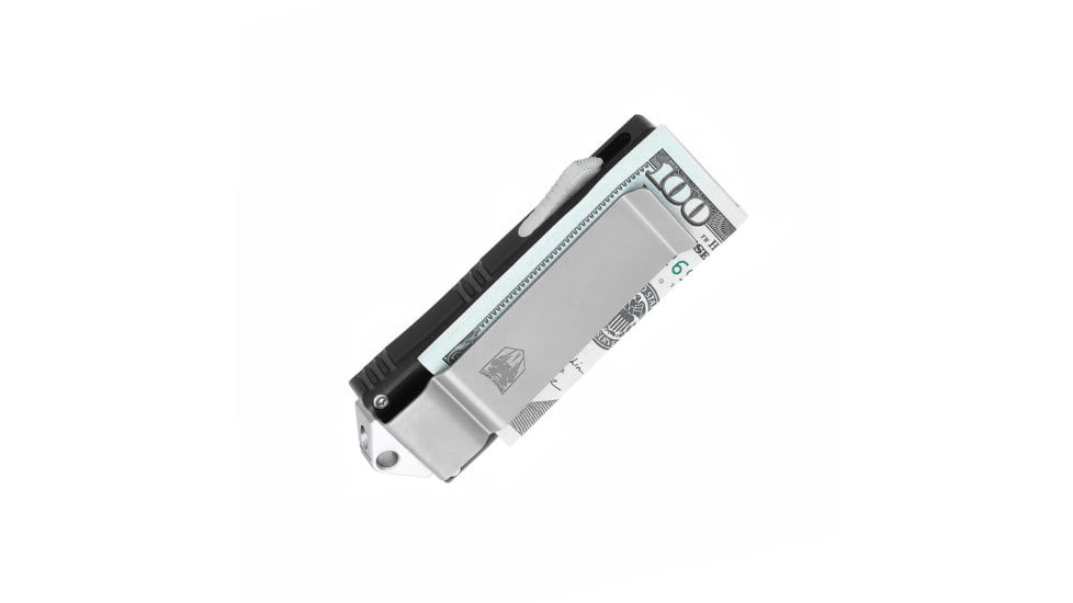 CobraTec Knives Money Clip OTF Knife, 1.75in, D2 Steel, Drop Non-Serrated, Black Handle, BLKOTFMCDNS