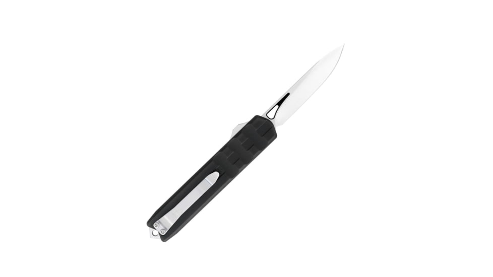 CobraTec Knives Small Enforcer OTF Knife, 2.25in, M390 Drop Non-Serrated, Black Handle, SCTEBLKM390DNS