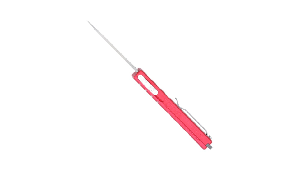 CobraTec Knives Small Enforcer OTF Knife, 2.25in, M390 Drop Non-Serrated, Red Handle, SCTERDM390DNS