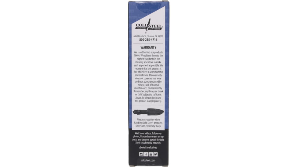 Cold Steel 3V Pendleton Mini Hunter Knife, 3in Blade Length, 3mm Thickness, Black, CS-36LPCM
