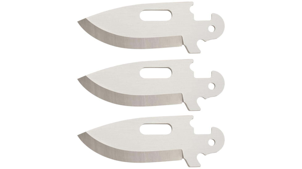 Cold Steel Click-N-Cut Replacement Blades, 2.5in, 420J2 SS, Drop Point Blades, 3 Pack, Silver, CS-40AP3AZ