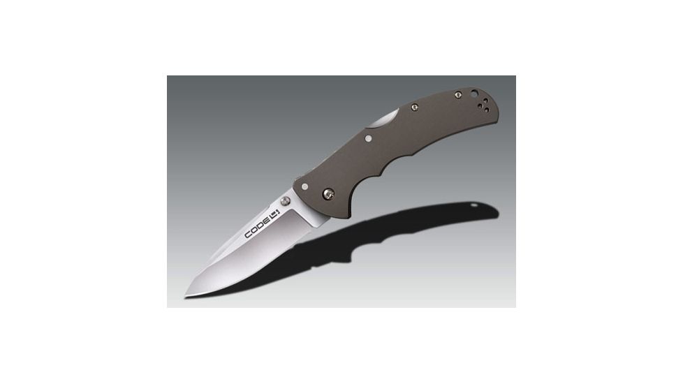 Cold Steel Code 4 Knife, 3.5in Spear Point Smooth Blade, Satin, CS-58PS