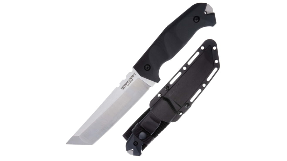 Cold Steel Medium Warcraft San Mai III Tanto Knife, 5.5in, San Mai III Steel, Tanto Blade, G10 Black Handle, 13U