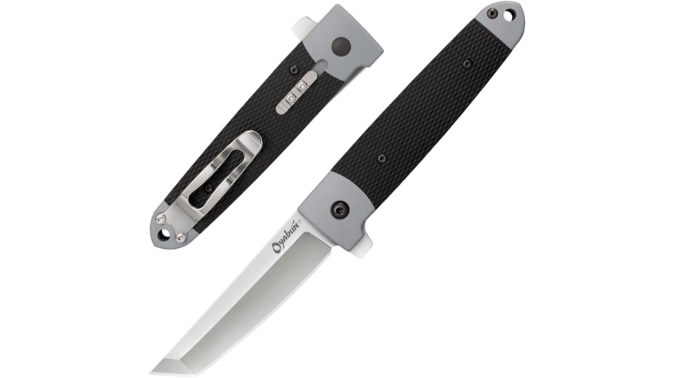 Cold Steel Oyabun Folding Knife, 3.5in, 4034 Stainless Steel, Tanto Blade, 4 3/4in Long GRN w/TPR Inlay Handle, CS-26T