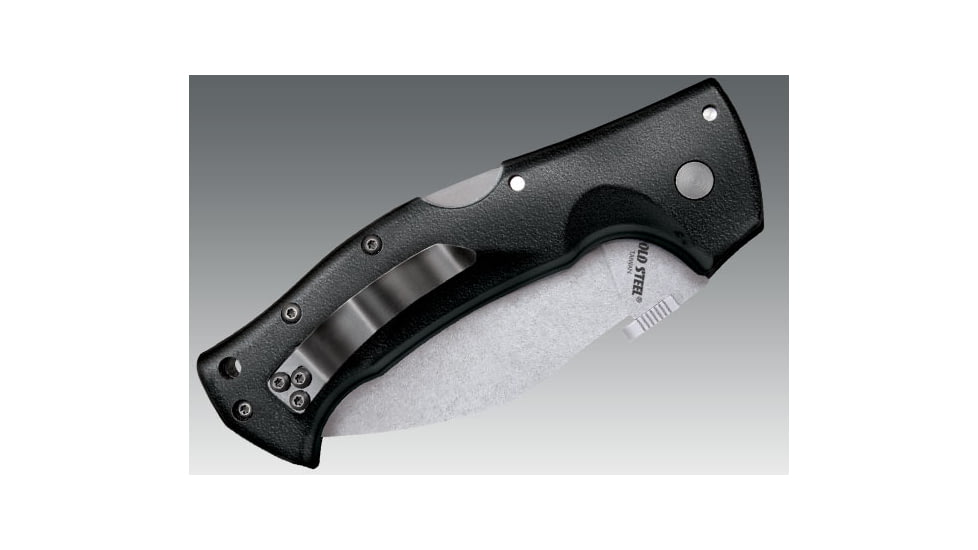 Cold Steel Rajah III Folding Knife, 3.5in Plain Carpenter CTS BD1 Alloy w/Stonewash Finish, Black Griv-Ex Handle, CS-62KGCM