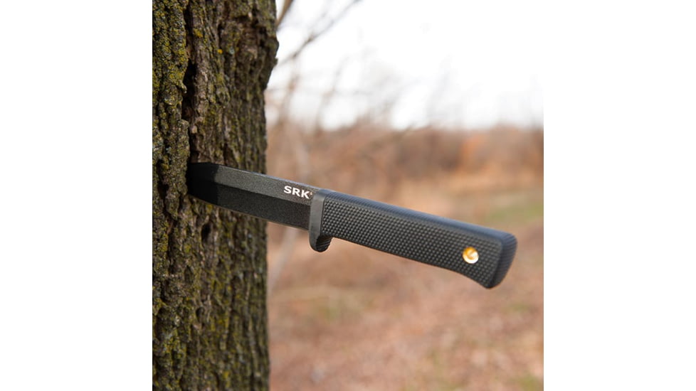 Cold Steel SRK 10.75 inch SK-5 Fixed Blade Knife w/Kray Ex Grip, Tuff-Ex Finish, Black, CS-49LCK