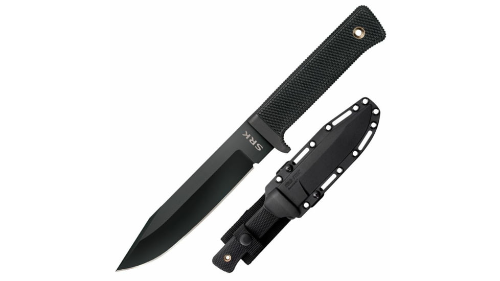 Cold Steel SRK 10.75 inch SK-5 Fixed Blade Knife w/Kray Ex Grip, Tuff-Ex Finish, Black, CS-49LCK