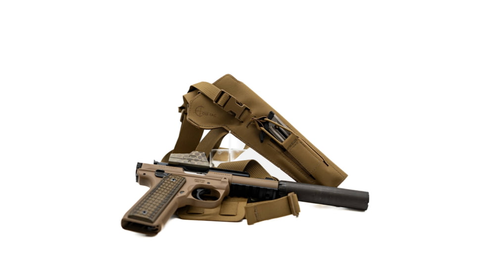 Cole-Tac Varmint Wrangler OWB Belt Holster, Ruger Mark Series w/ Suppressors Attached, Coyote, VW102