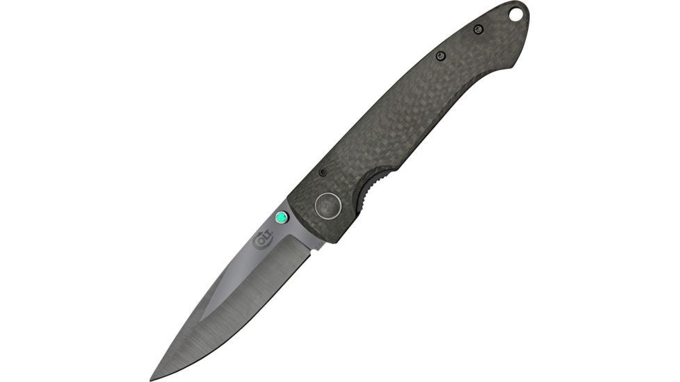Colt Ceramic Linerlock Folding Knife, 3.25in, Blade w/ Dual Opal Thumb Studs, Carbon Fiber Handle CT544