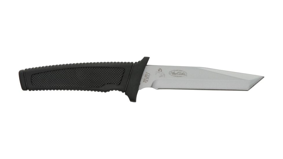 Colt Guardian Fixed Blade Knife, 4in, Stainless Tanto, Black Textured ABS Handle CT57