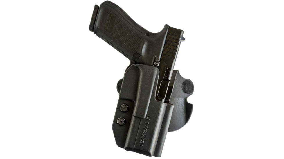 Comp-Tac OTW Paddle Holster, Glock 17/22/31 with rail FBI Cant, Right Hand, Black, C212GL043RBKF