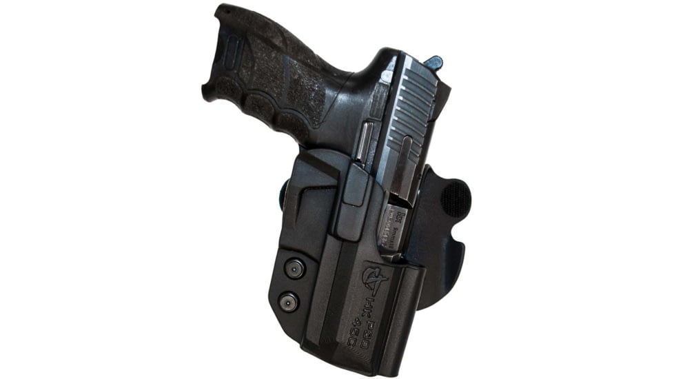 Comp-Tac OTW Paddle Holster, Glock 17/22/31 with rail FBI Cant, Right Hand, Black, C212GL043RBKF