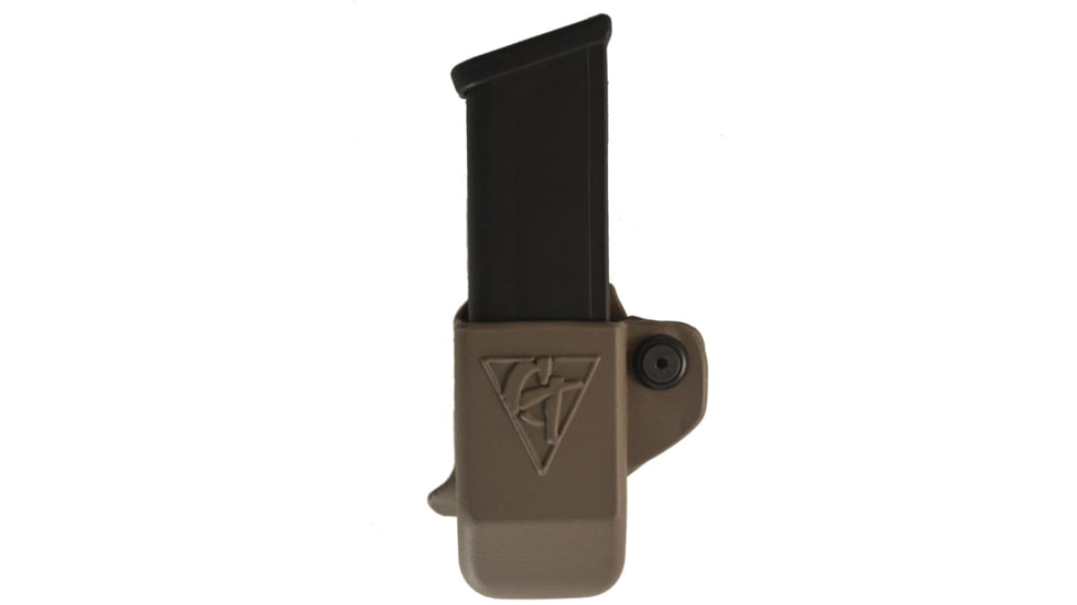 Comp-Tac Single Magazine Pouch W/ Belt Clip, Size 4 - Glock 9/40 Double Stack, .45 GAP, Left Hand, Kydex Flat Dark Earth, C62104000LDEN