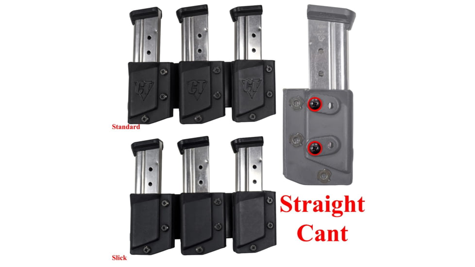 Comp-Tac Tri-Mag Pouch, Slick, Size 12 - Sig P229 .40, P320 9/40, S&amp;W 9/40, Left Side Carry/Right Hand Shooter, Black, Mag Size 12, C62512SL0LBKN