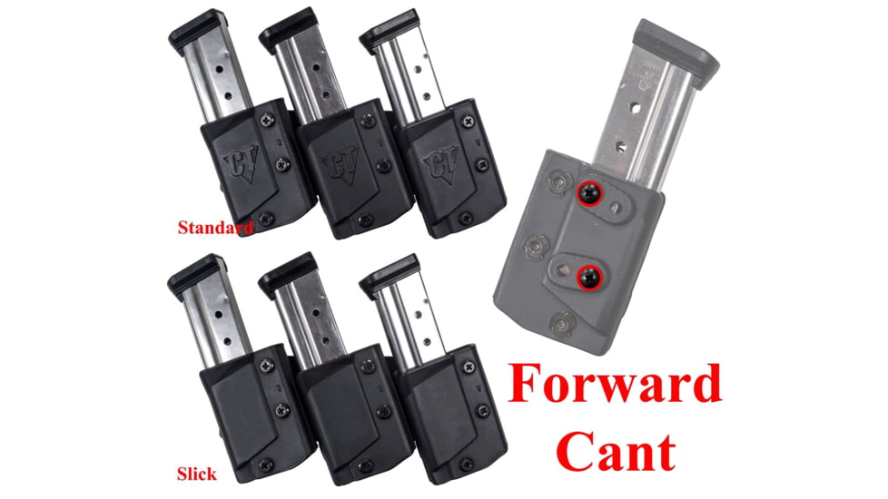 Comp-Tac Tri-Mag Pouch, Slick, Size 12 - Sig P229 .40, P320 9/40, S&amp;W 9/40, Left Side Carry/Right Hand Shooter, Black, Mag Size 12, C62512SL0LBKN
