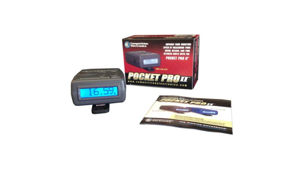 Competition Electronics Pocket Pro II Shot Timer, 1,500 Hz Buzzer Output, Gray, CEI-4710