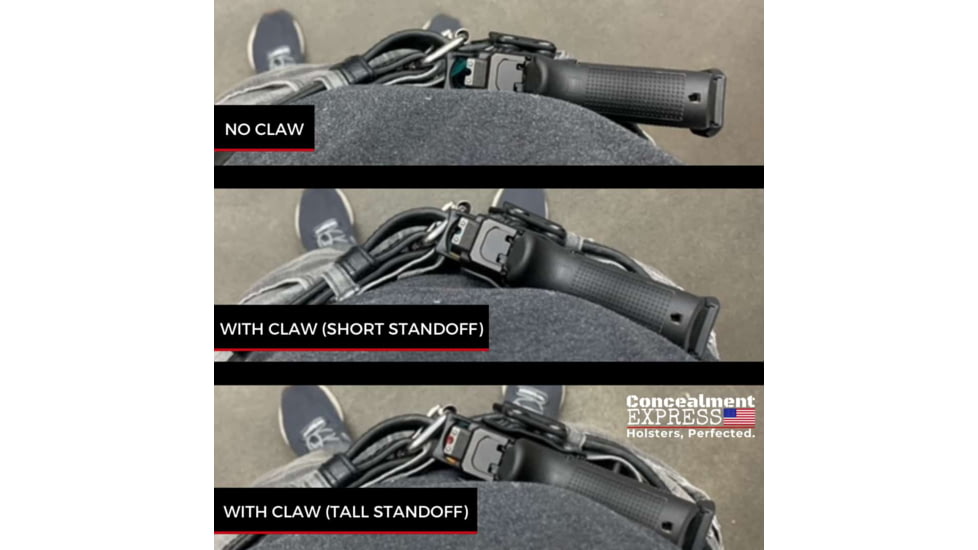 Rounded Concealment Express Holster Claw Kit, IWB/Tuckable, One Size, Black, CE-CLAW-KIT