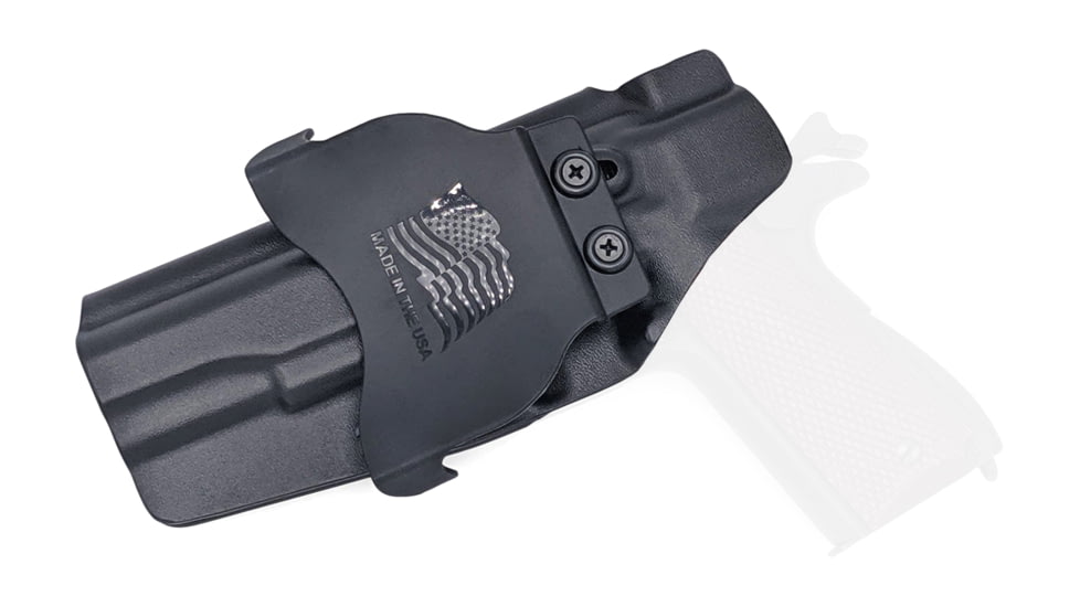 Rounded OWB KYDEX Paddle Holster, 1911 4.25in Commander, Non-Rail, RH, Black, CEX-1911-425NR-BK-RH-OWBPDL