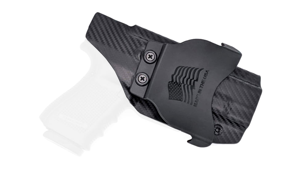 Rounded OWB KYDEX Paddle Holster, Glock 34, RMR Cut, Left Hand, Carbon Fiber, GLK-34-CF-LH-OWBPDL-RMR