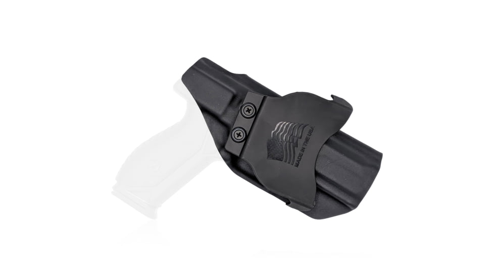 Rounded OWB KYDEX Paddle Holster, Ruger American Full Size, Left Hand, Black, RGR-AMRCNFS9-BK-LH-OWBPDL