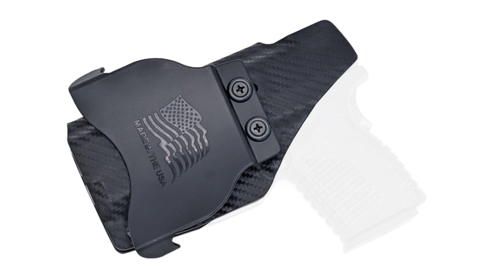 Rounded OWB KYDEX Paddle Holster, Springfield XD-S 3.3in, Right Hand, Carbon Fiber, SFA-XDS33-CF-RH-OWBPDL
