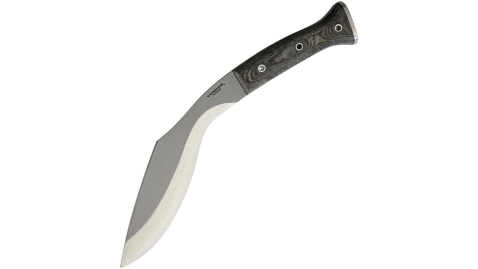 Condor Tool and Knife K-Tact Kukri Knife Army Green Knife, 15in Overall, 9.5in Satin 1075Hc Steel Blade, Green Canvas Micarta Handle, SS Pommel, OD Green Kydex Sheath, CTK1812-10