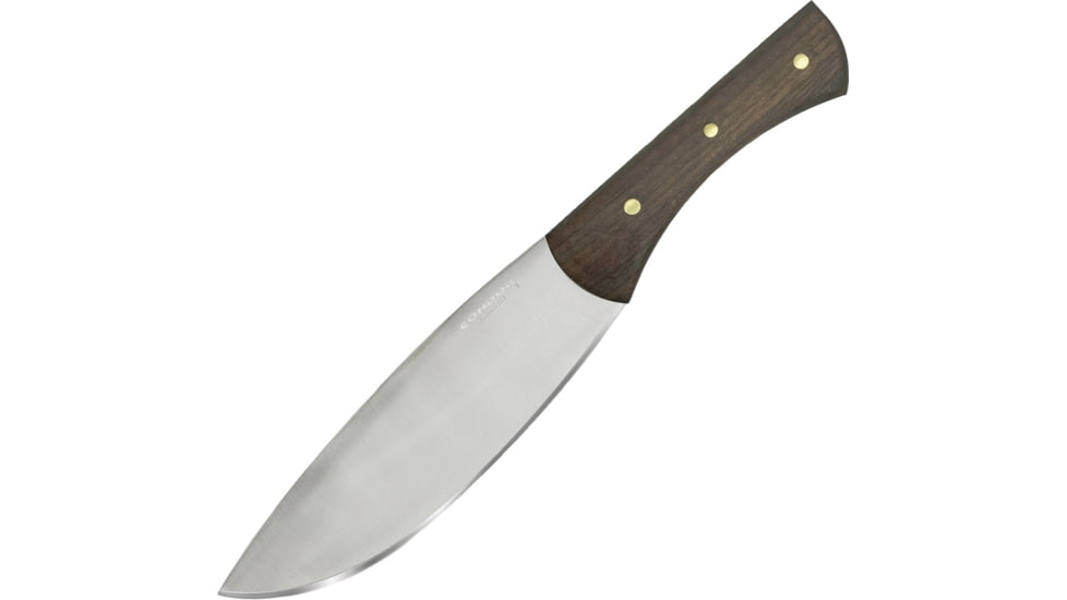 Condor Tool and Knife Knulujulu Knife, 11.5in Overall, 6.25in 440C SS Blade, Brown Wood Handle, Black Leather Sheath, CTK5003-6.6