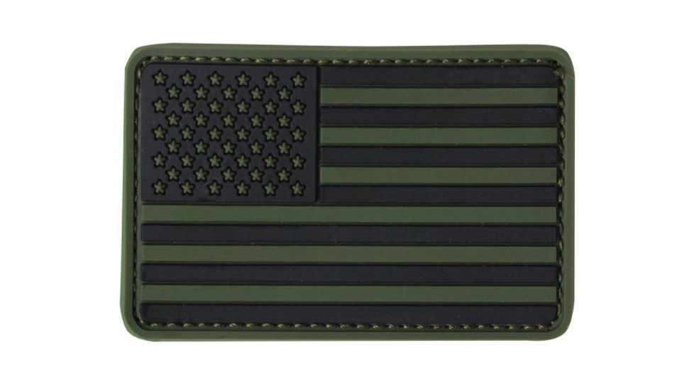 Condor Outdoor PVC US Flag Patch, 6 Pc/Pack, Olive Drab, 181004-001