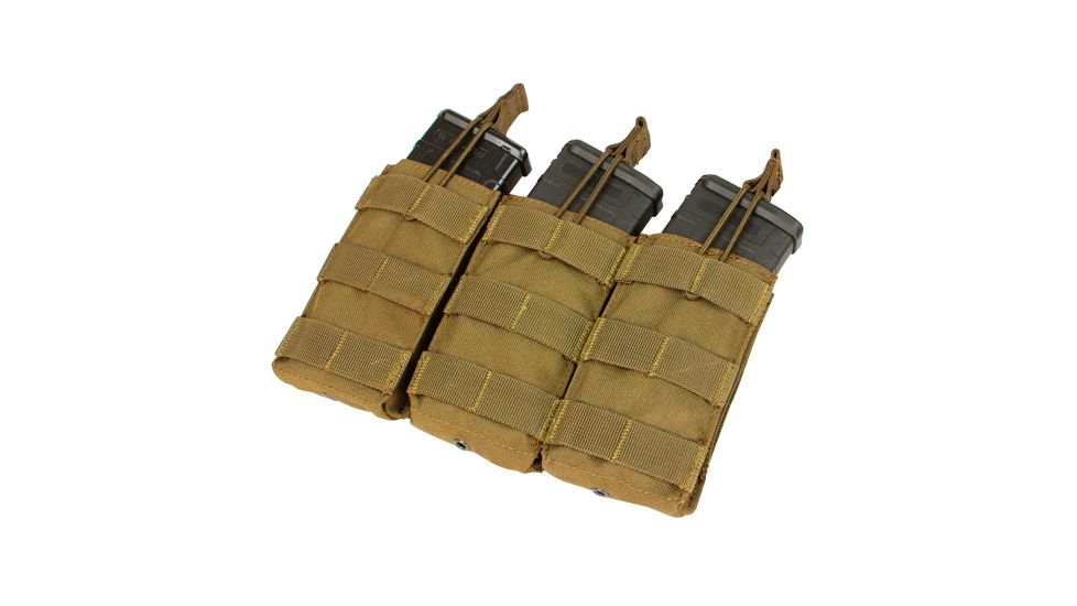 Condor Outdoor Triple M4/M16 Open-Top Mag Pouch, Coyote Brown, MA27-498